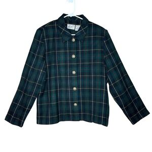 Kathie Lee Collection NWT VTG Plaid‎ Blazer Jacket Acrylic Button Front Size 16